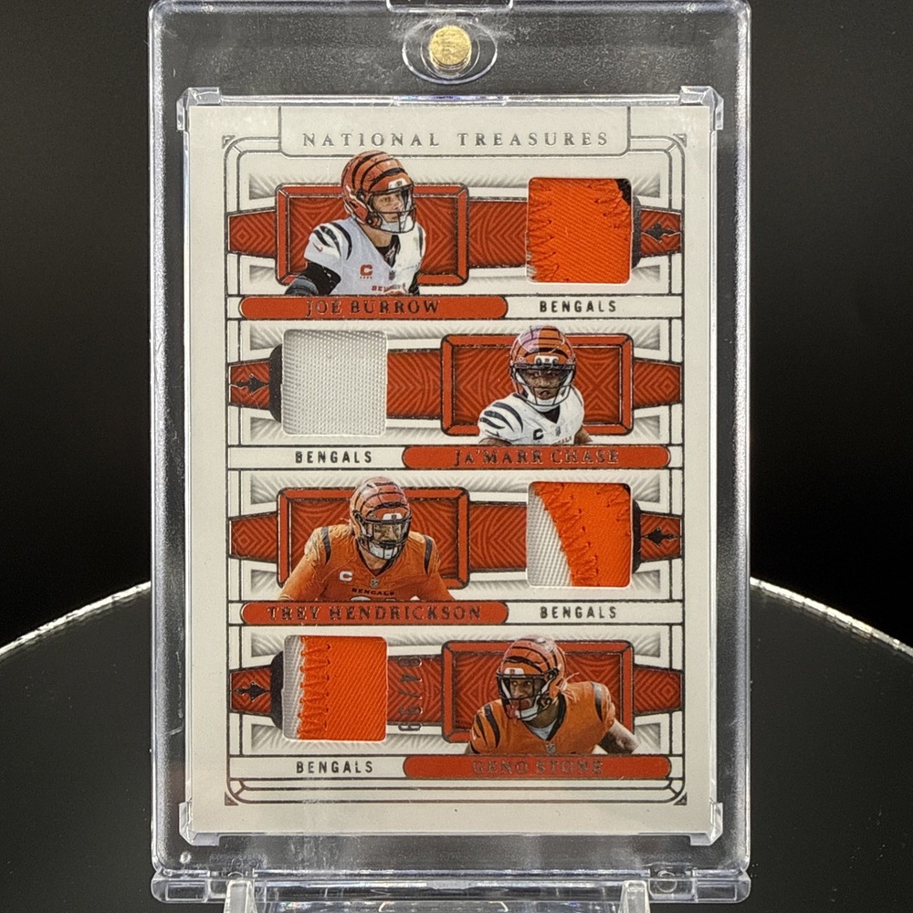 2025 National Treasures NFL Burrow Hendrickson Chase Stone Quad Patch /99